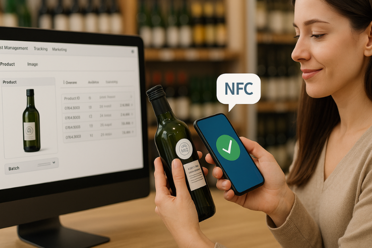 Ảnh minh họa người dùng quét tem NFC chống giả