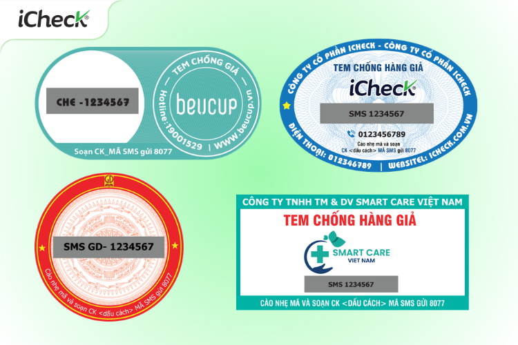 Mẫu tem chống giả SMS phủ cào