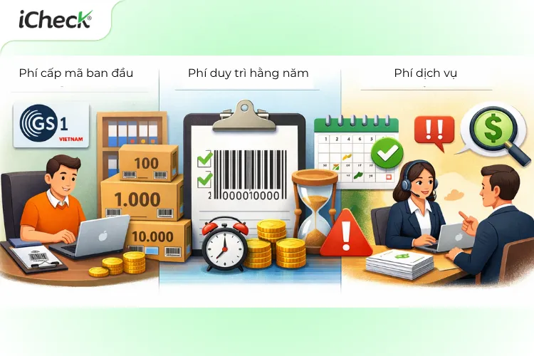 Chi phí đăng ký mã vạch sản phẩm mới nhất thường có 3 phần