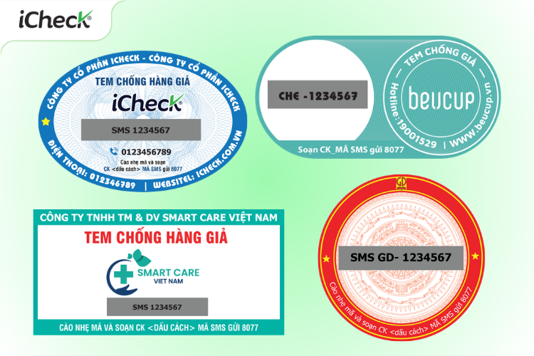 Các mẫu tem chống giả SMS