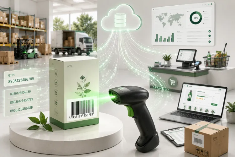 GTIN được mã hóa thành mã vạch để máy quét có thể nhận diện và xử lý dữ liệu sản phẩm tự động.