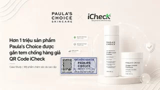 Hơn 1 triệu sản phẩm Paula&rsquo;s Choice được gắn tem chống h&agrave;ng giả QR Code iCheck