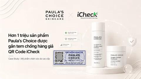 Hơn 1 triệu sản phẩm Paula’s Choice được gắn tem chống hàng giả QR Code iCheck