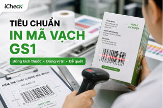 Tiêu chuẩn in mã vạch GS1 trên bao bì với kiểm tra kích thước và khả năng quét trước khi in.