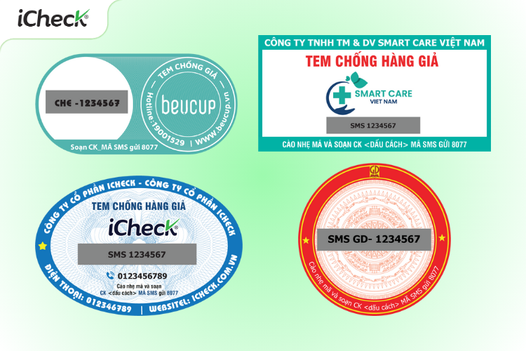 Một số mẫu tem chống giả SMS phủ cào 
